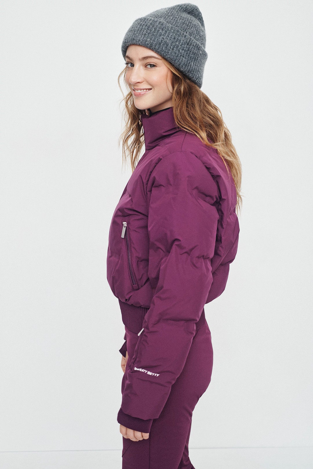 Purple Cropped Waterproof Ski Jacket by Sweaty Betty 1