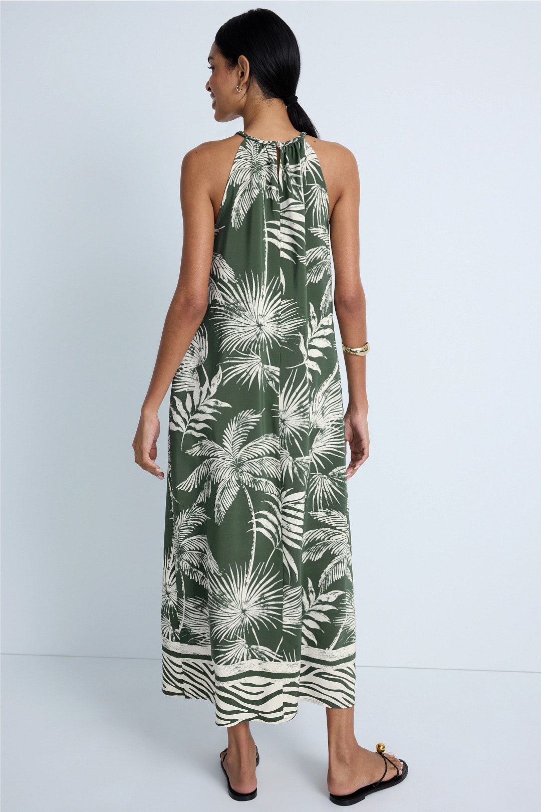 Halter Palm Tree Midi Dress by The Good Journey 2