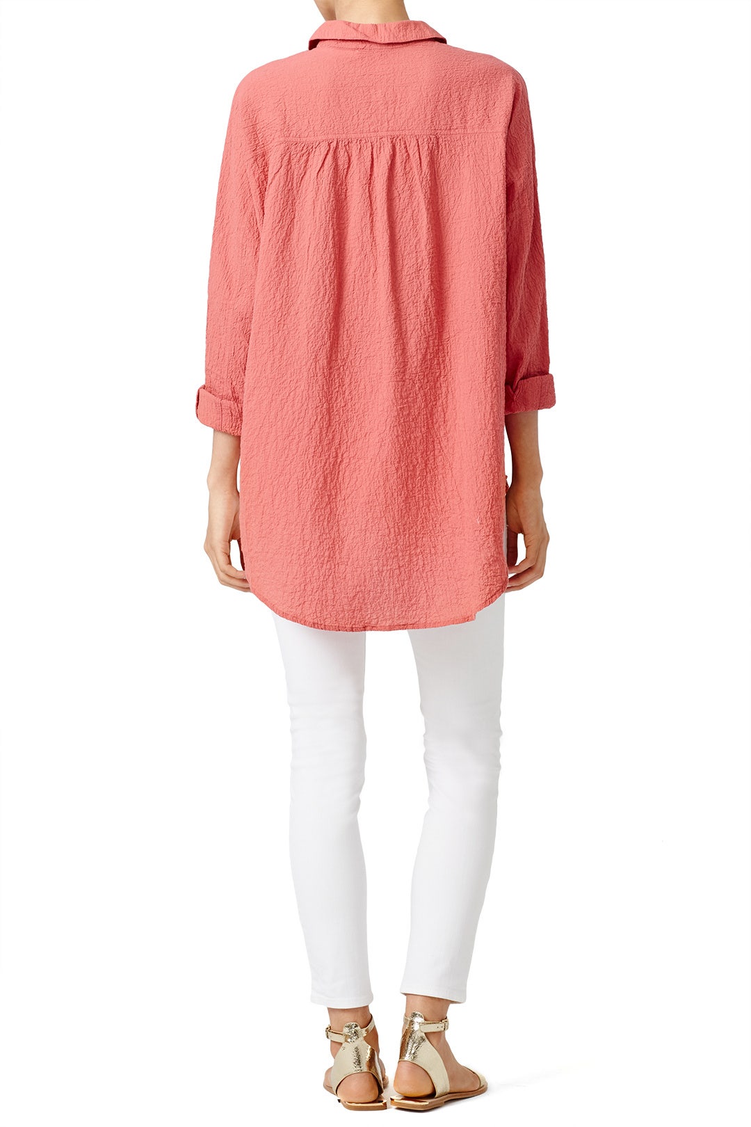 Pink Puckered Button Down by Free People 2