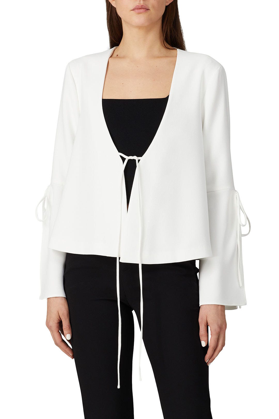 White Tie Front Jacket by Derek Lam 10 Crosby x RTR 1