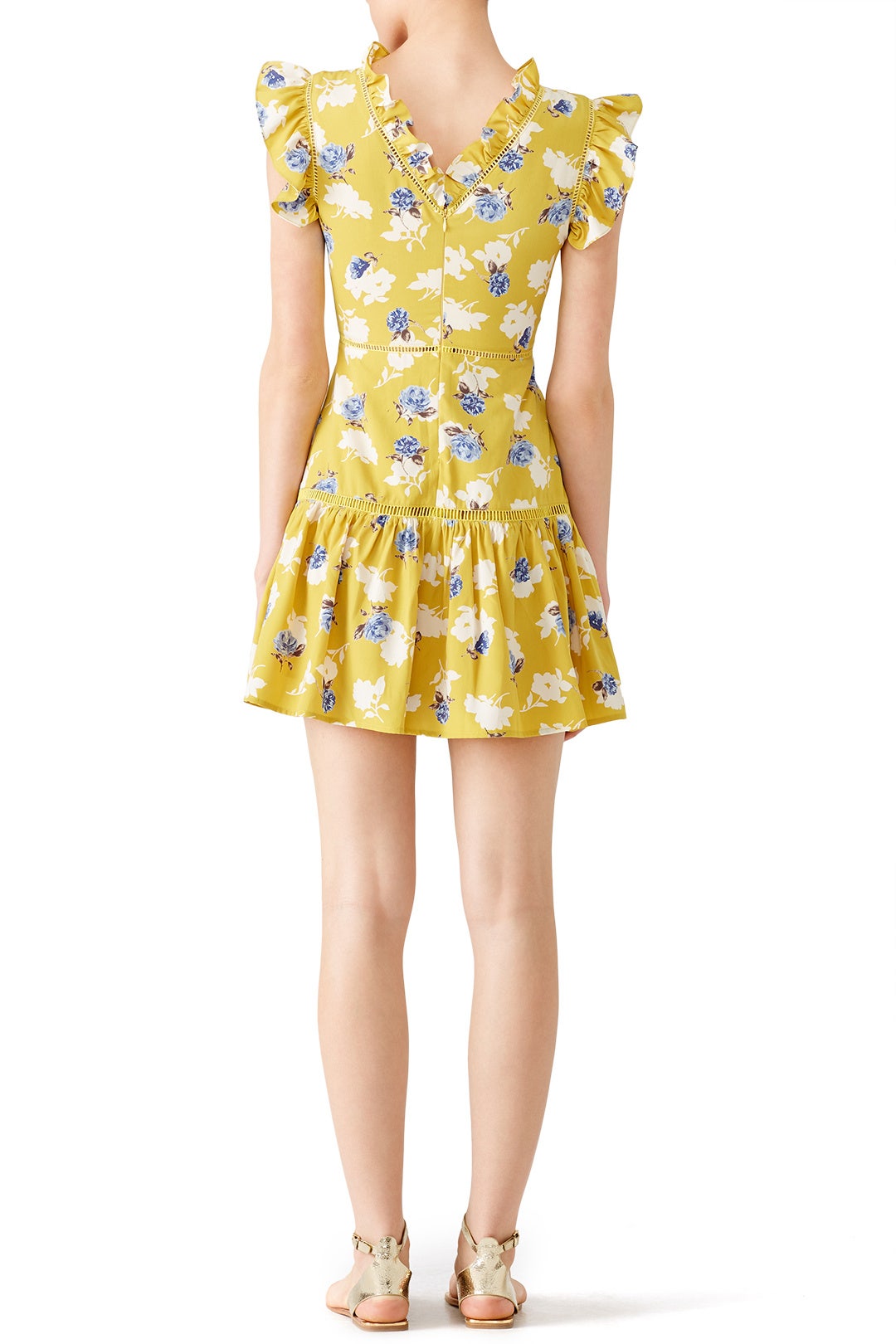 Yellow Floral Ruffle Dress by J.O.A. 1
