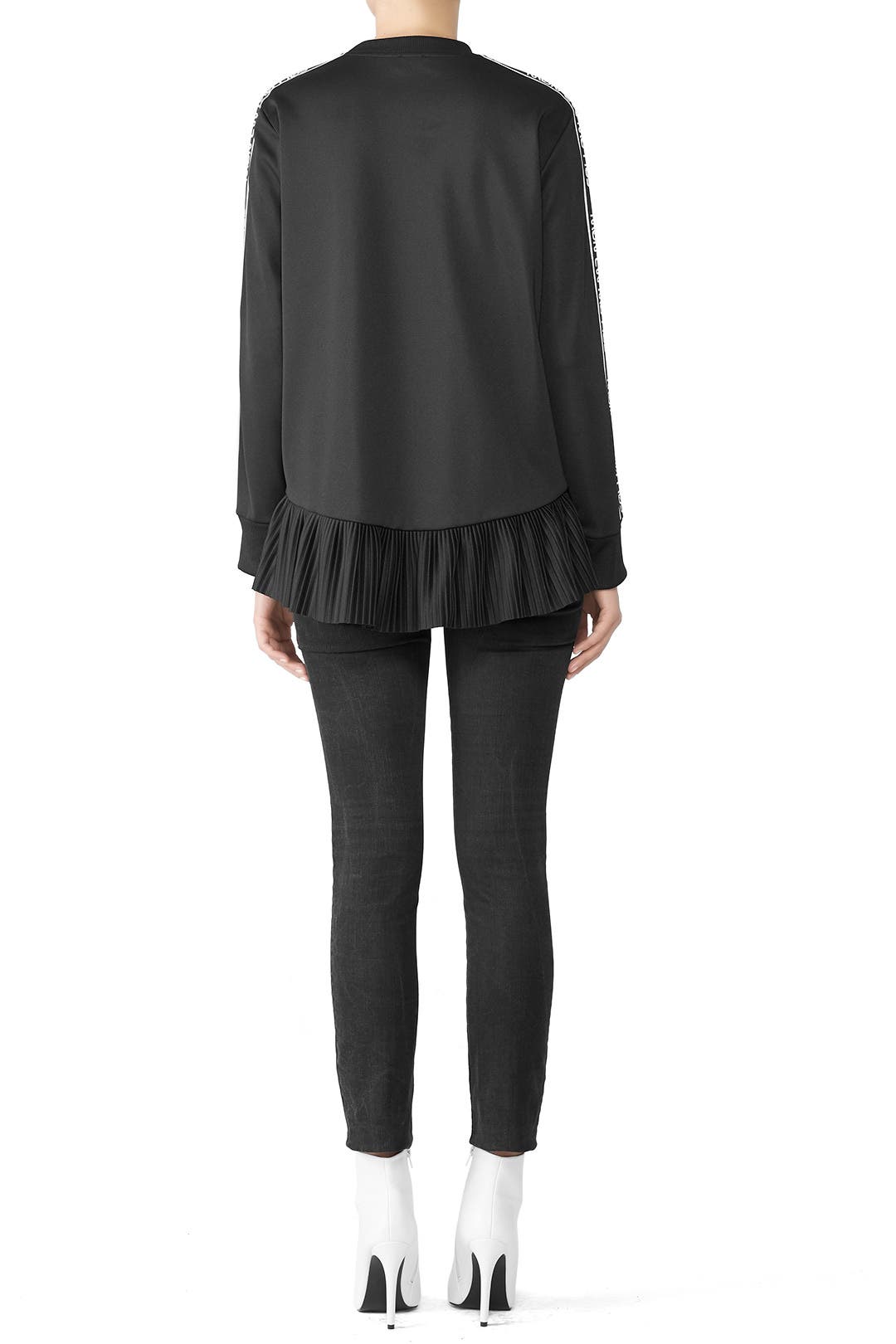 RED VALENTINO フリル付きスウェット S ブラック RED VALENTINO フリル付きスウェット S ブラック