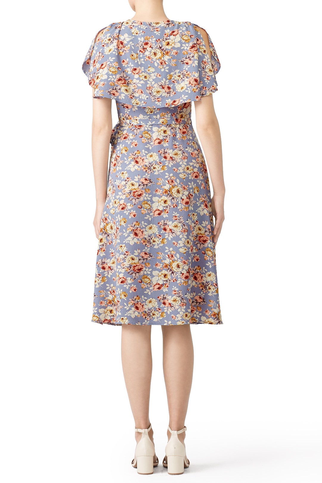 Blue Floral Wrap Dress by Slate & Willow 1