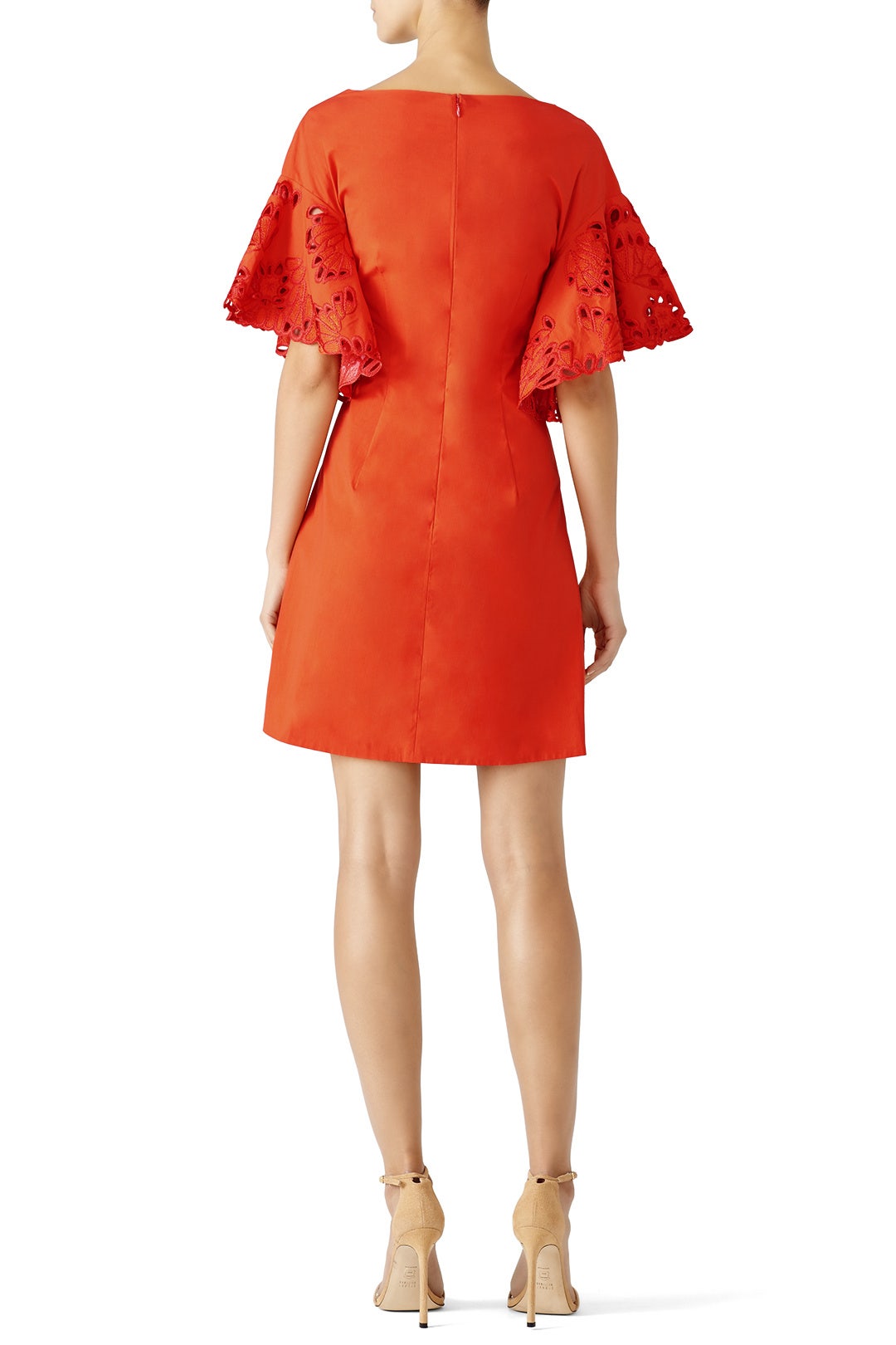 Red Eyelet Flutter Dress by Josie Natori 2