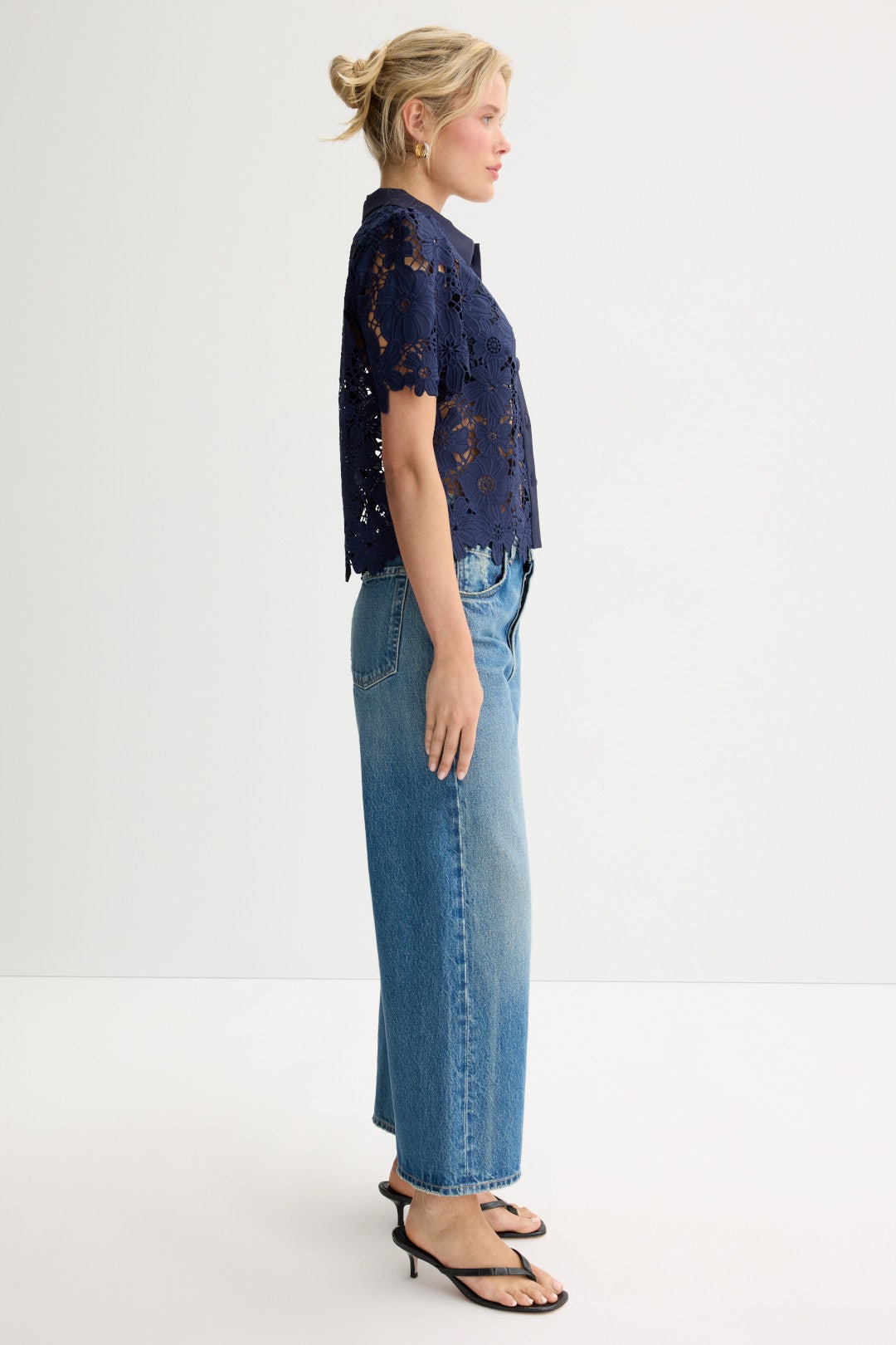 Navy Addison Roja Lace Top by Milly 1