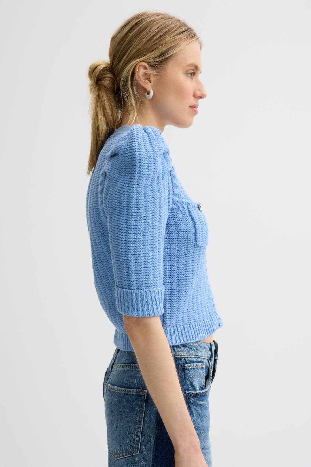 Delilah Crop Textured Cardigan by L'agence | Rent the Runway