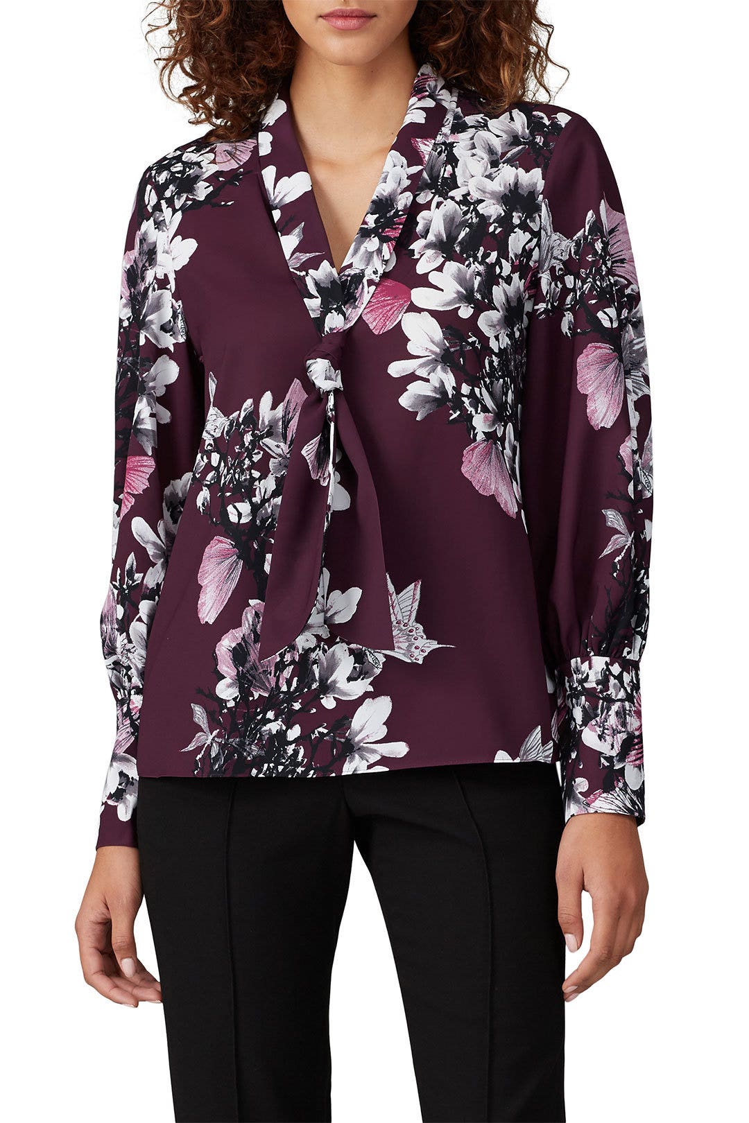 Purple Floral Button Down by Natori 2