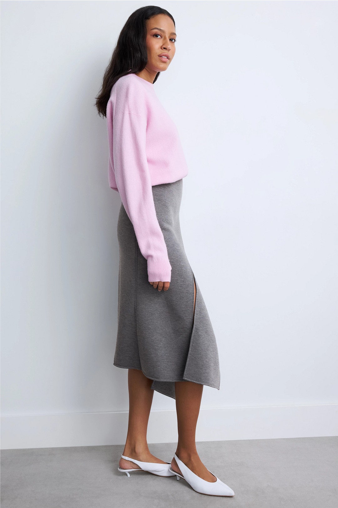 Double Slit Midi Skirt by PLAN C x RTR 1