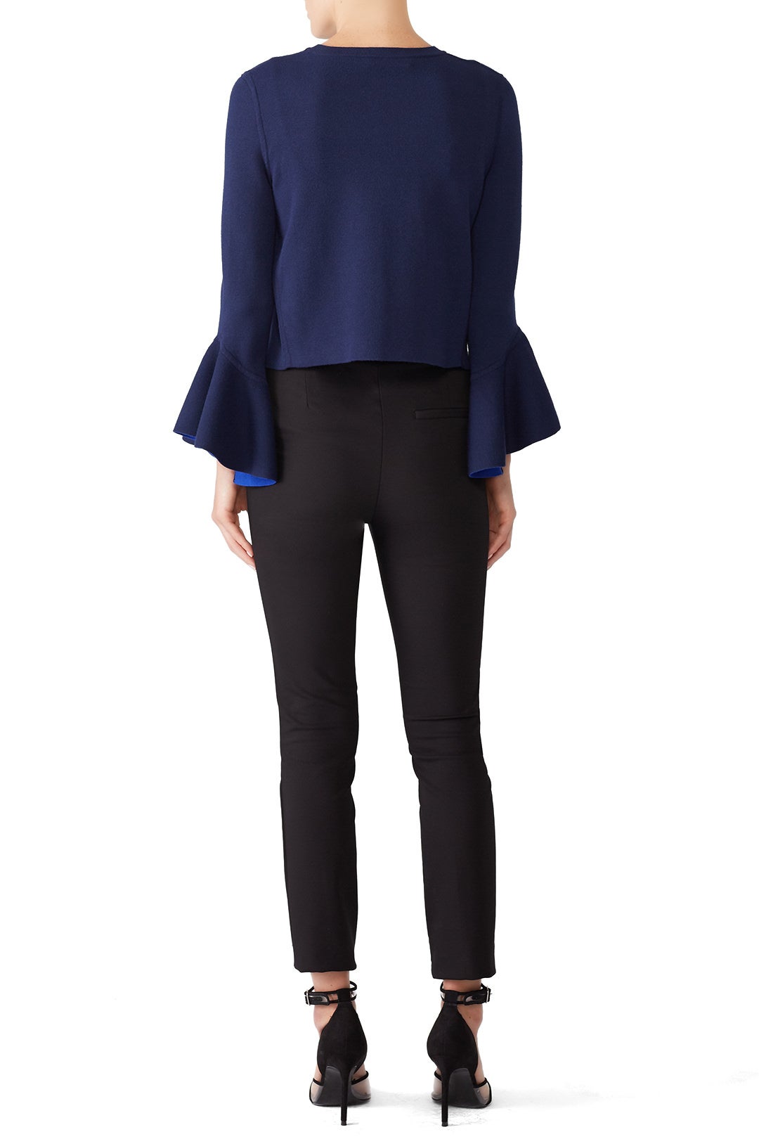 Contrast Draped Sleeve Cardigan by Milly 1