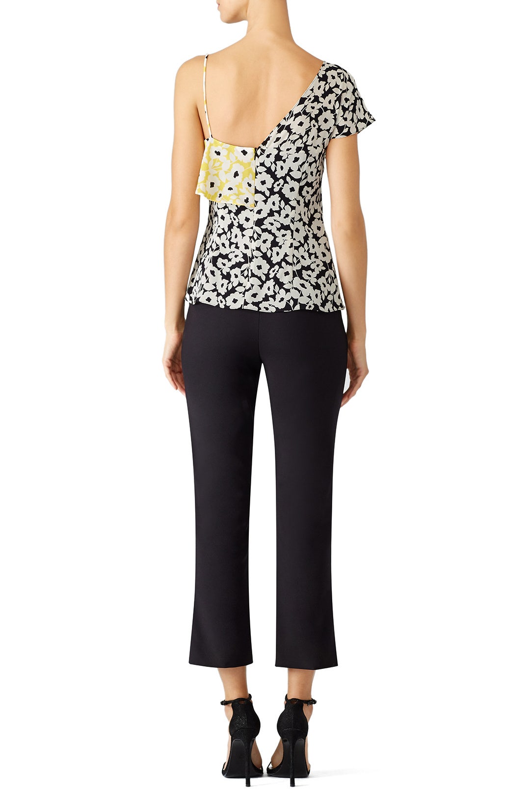 Yellow Printed Floral Ruffle Top by Slate & Willow 1