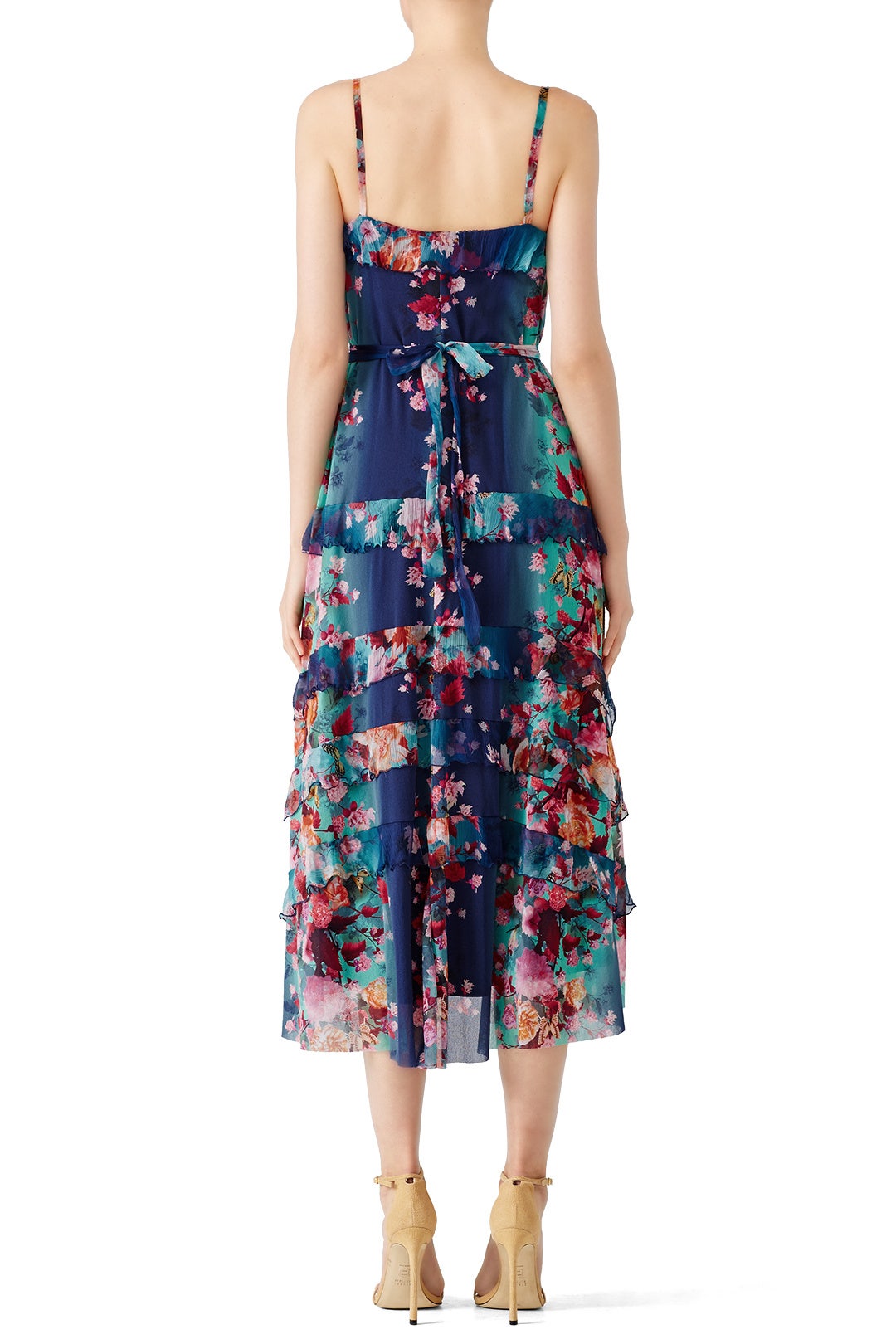 Blue Floral Printed Midi Dress by Fuzzi 2
