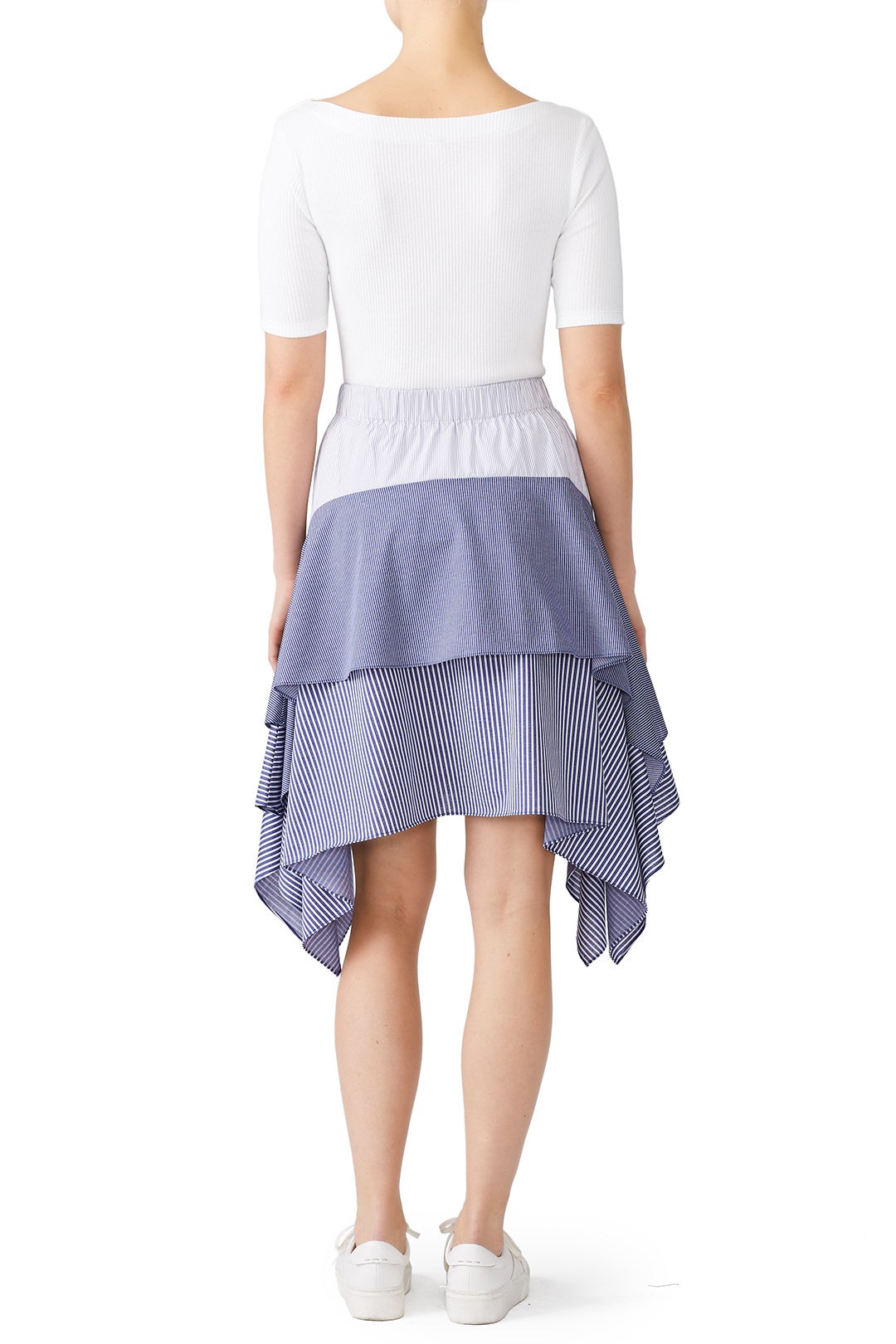 Blue Striped Tier Skirt by Opening Ceremony 2