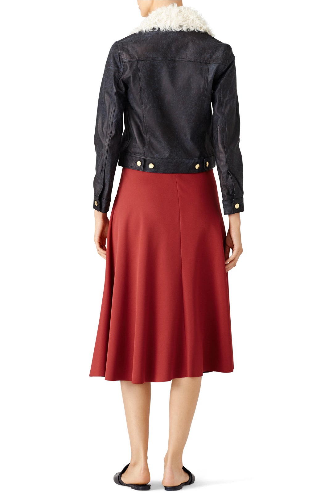 Indigo Shearling Collar Leather Jacket by Derek Lam 10 Crosby 2