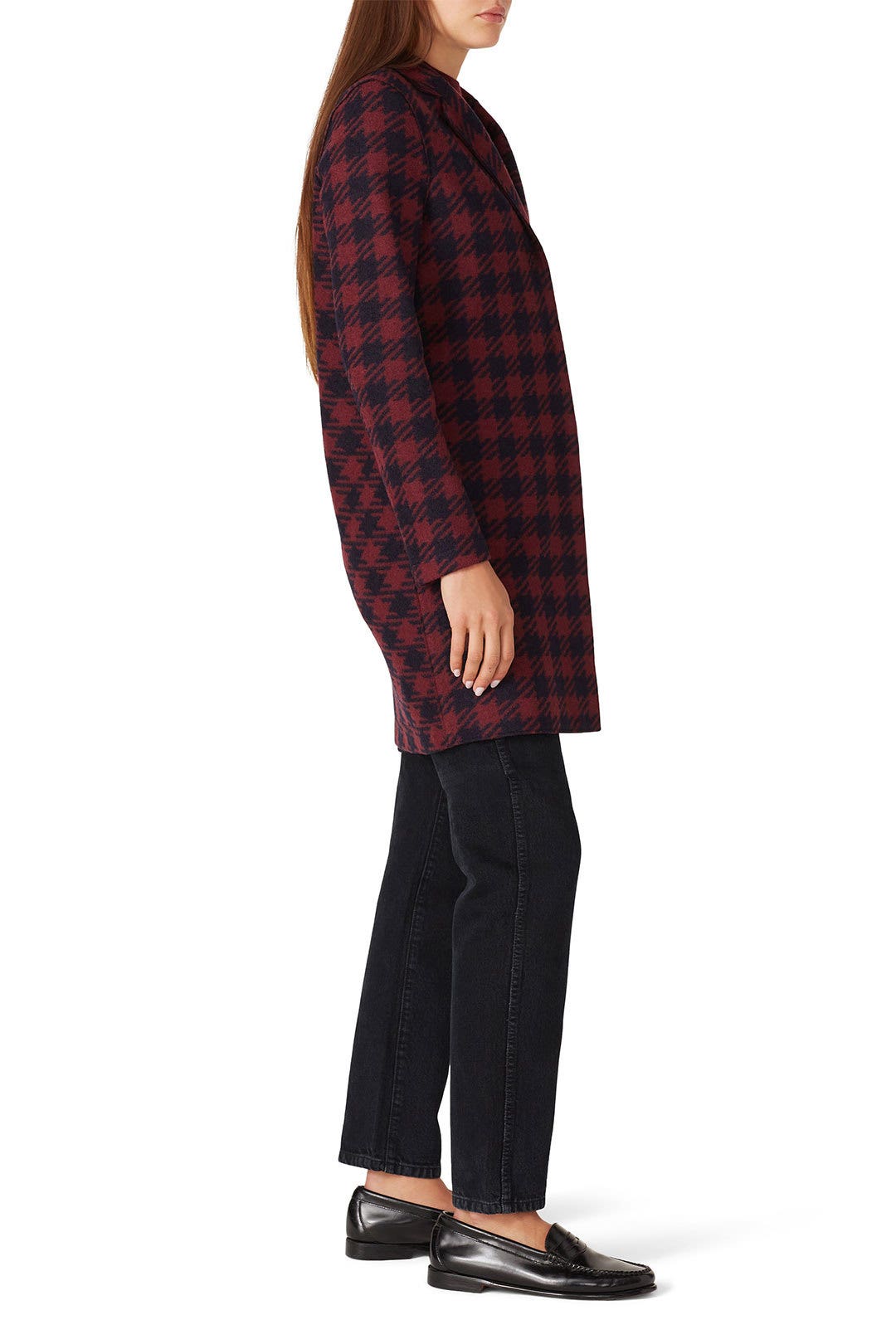 Red Gingham Coat by Harris Wharf London 1