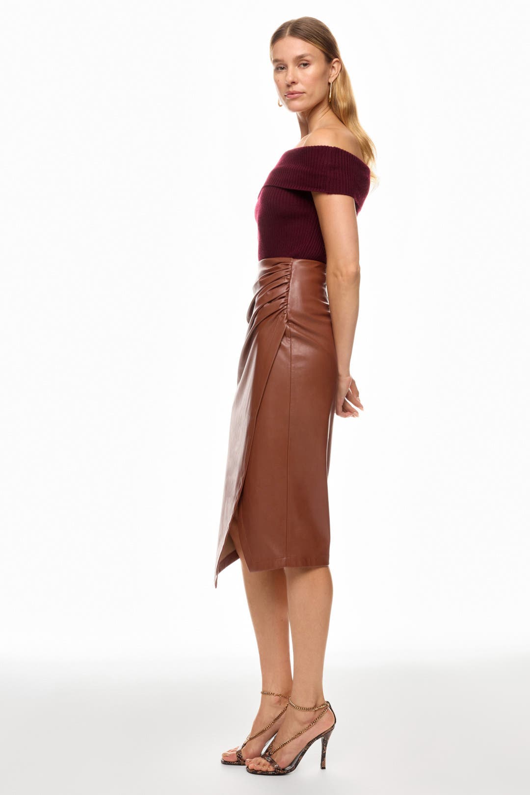 Ruched Side Faux Leather Skirt by Jason Wu x RTR | Rent the Runway
