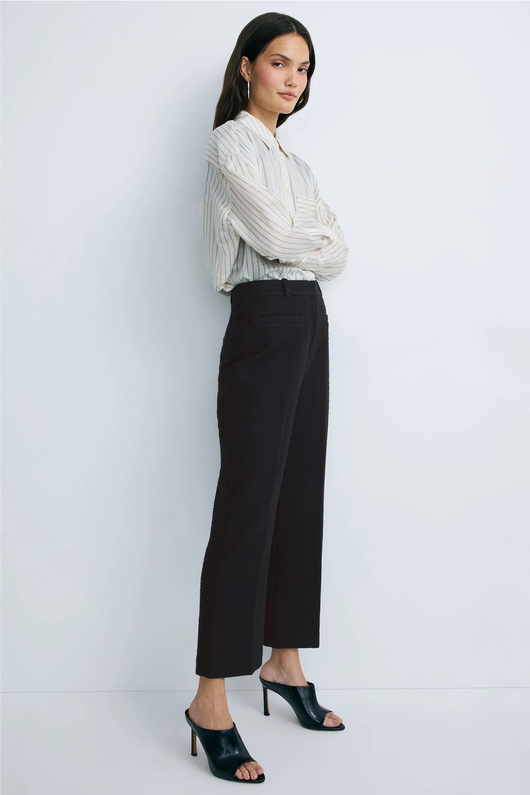 Tweed Cropped Kick Flare Trouser