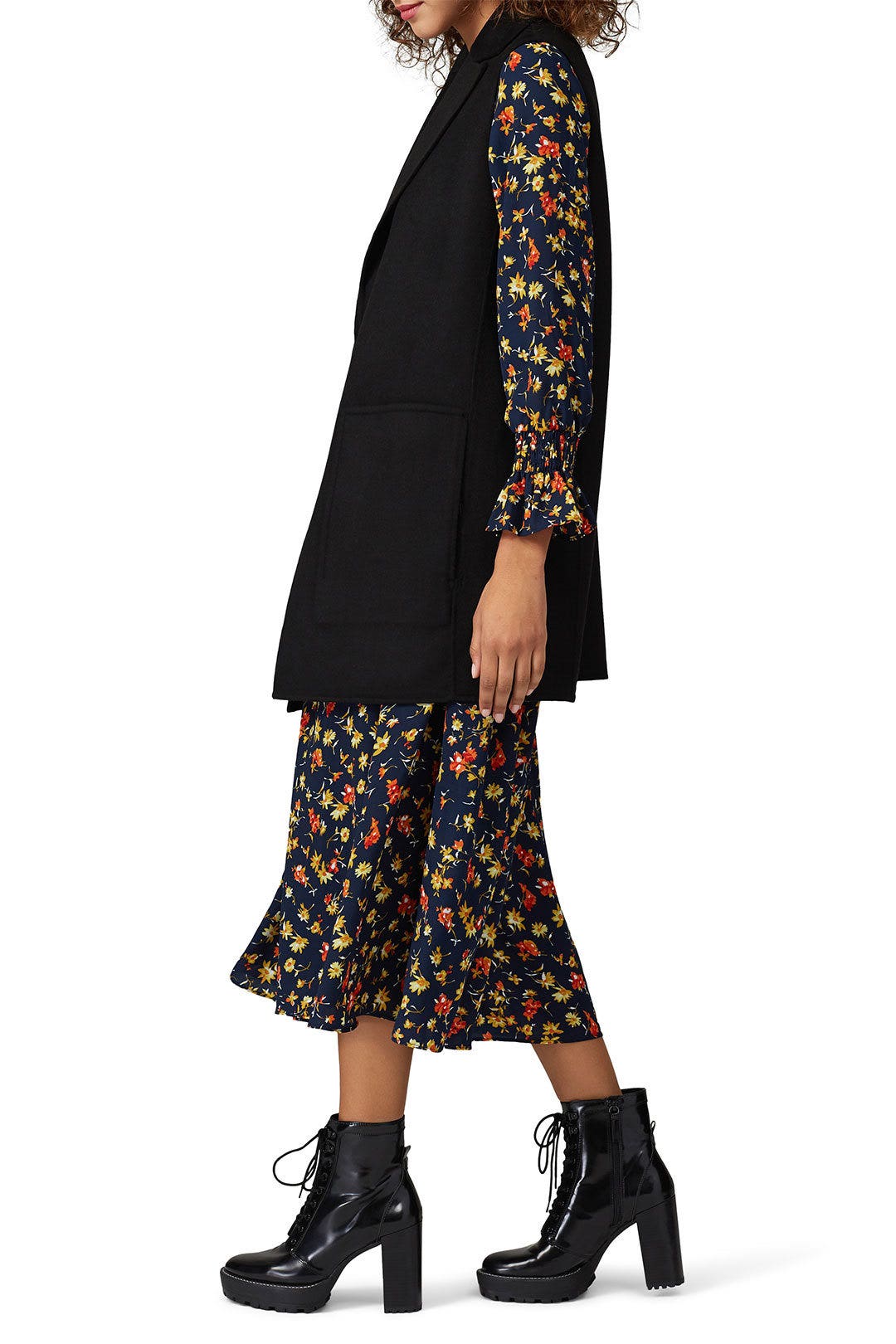 Black Short Blazer Vest by Victor Alfaro x RTR 1