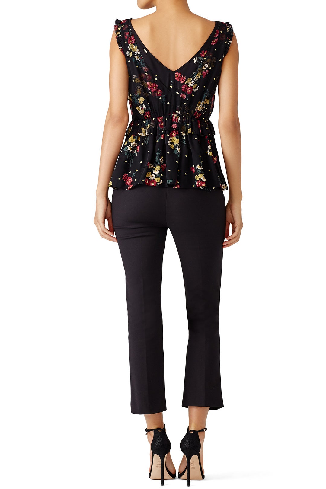 Black Floral Luna Top by Cinq à Sept 2