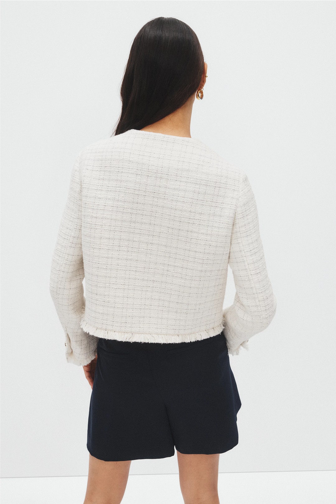 Tweed Collarless Jacket by Maje 2