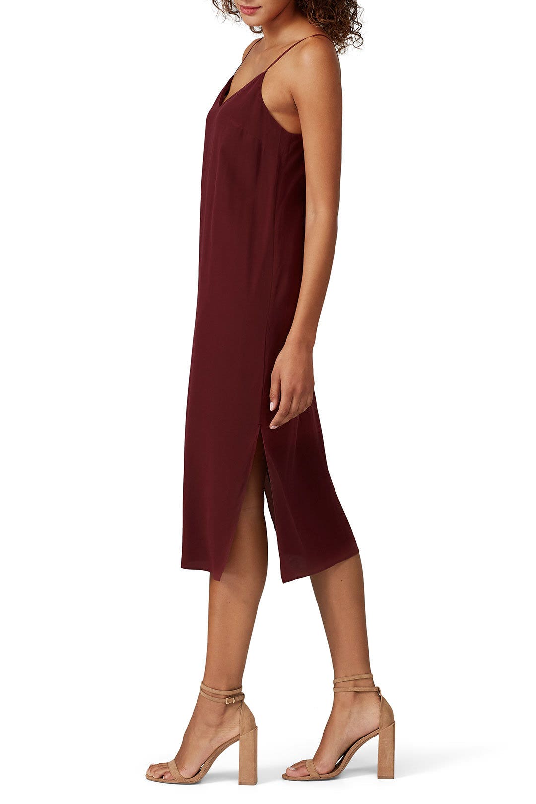 Red Silk Midi Slip Dress by Madewell 1