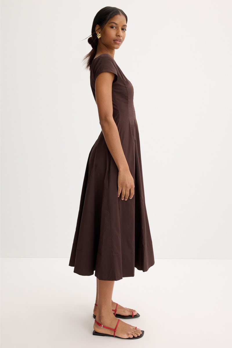 Short Sleeve Wells Dress Earth by Staud - Photo 1