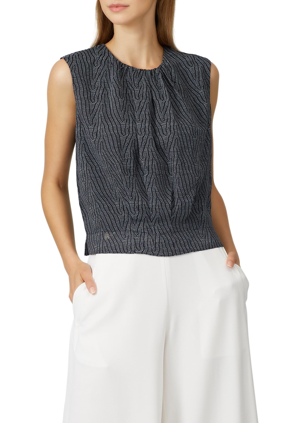 Pleated Crinkle Blouse by Derek Lam 10 Crosby x RTR 1
