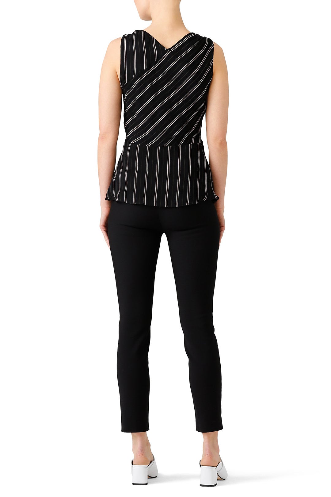 Black Crossed Striped Top by Jason Wu 2