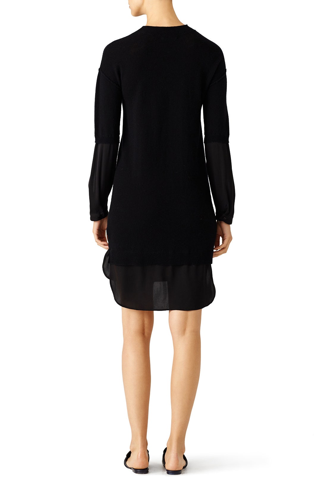 Georgette Insert Sweater Dress by HALSTON 1