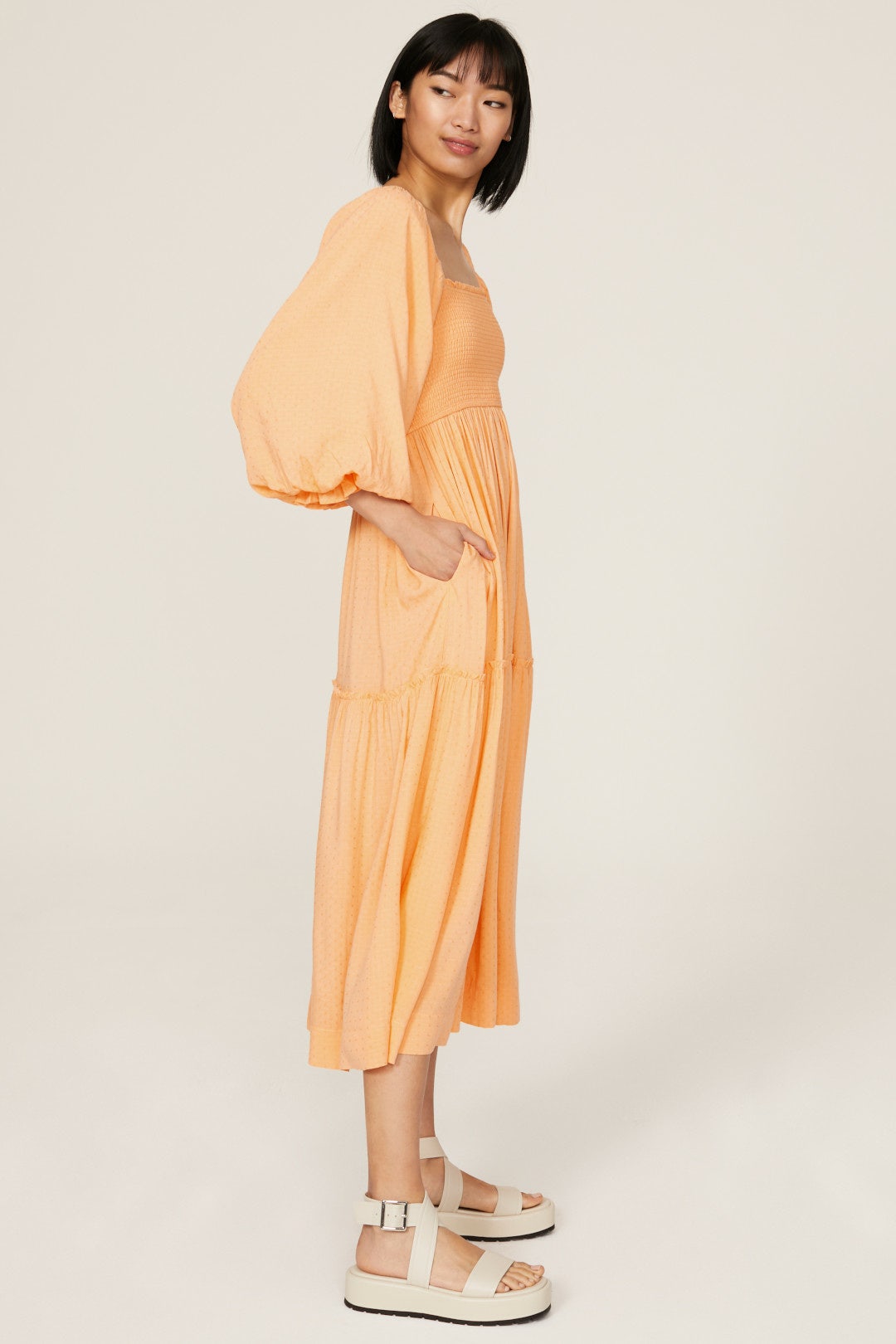Orange Midi Dress by Louna 1
