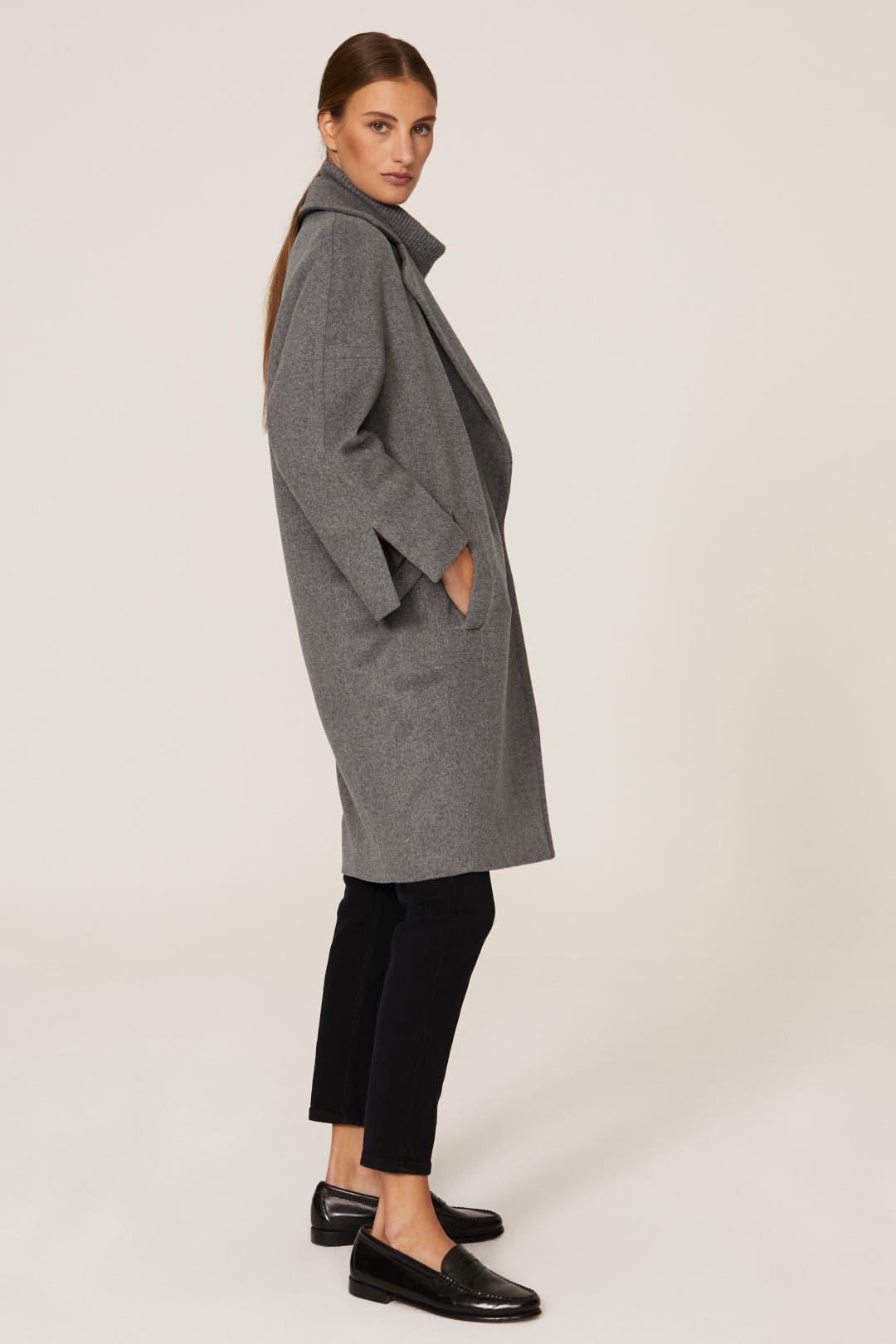 Grey Cocoon Coat by KF/KaufmanFranco x RTR | Rent the Runway
