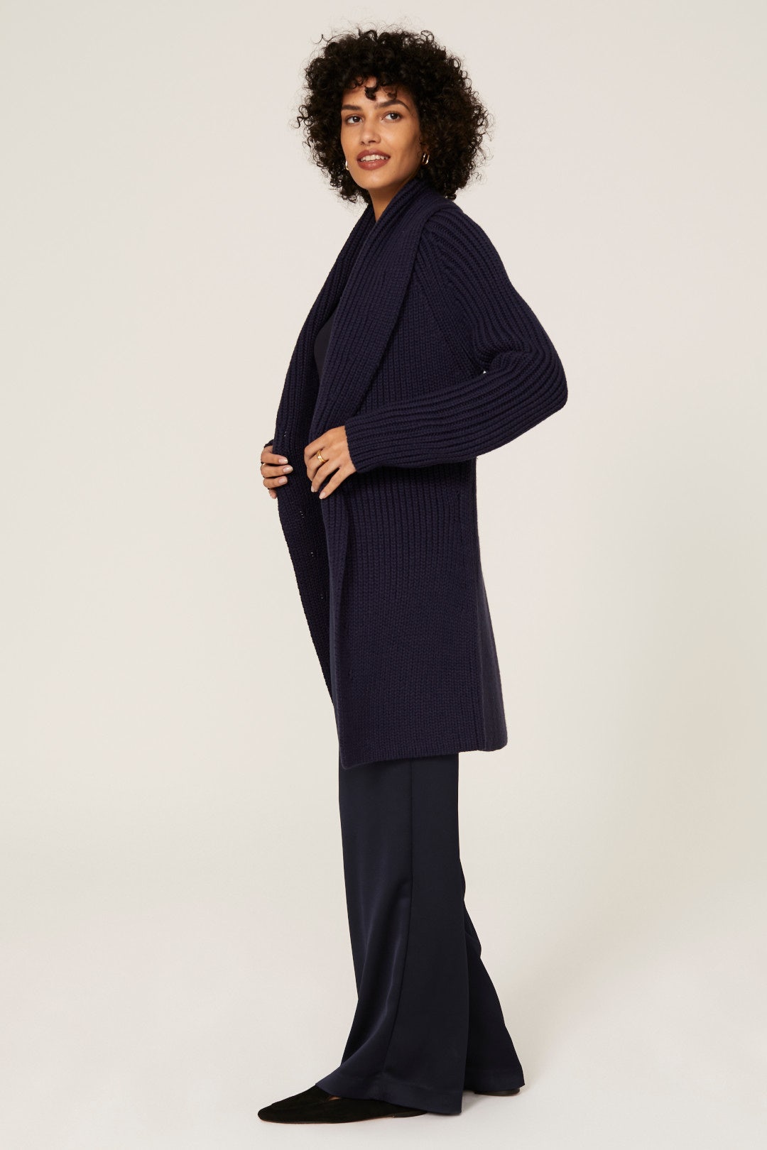 Navy Shawl Cardigan by KF/KaufmanFranco x RTR 1