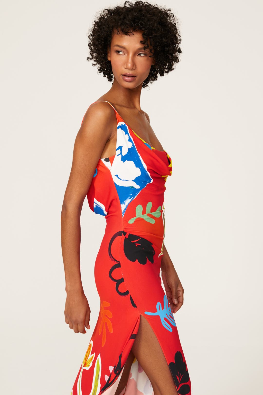 Asymmetrical Floral Slit Dress by Monse | Rent the Runway