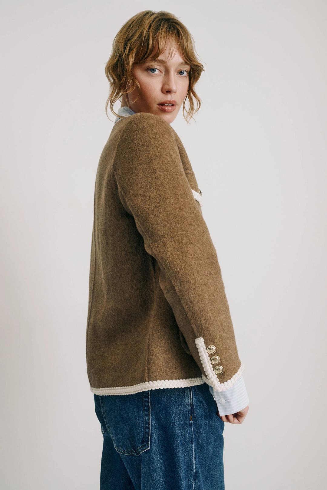 Double-Faced Brown Jacket by Sandro | Rent the Runway