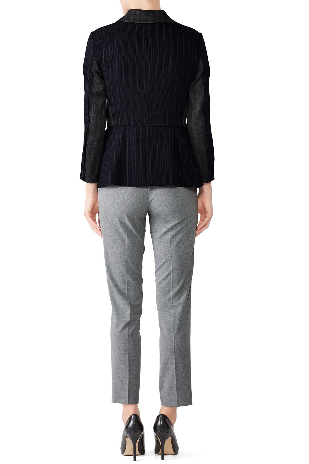 Striped Patchwork Suit Jacket by Victor Alfaro 2
