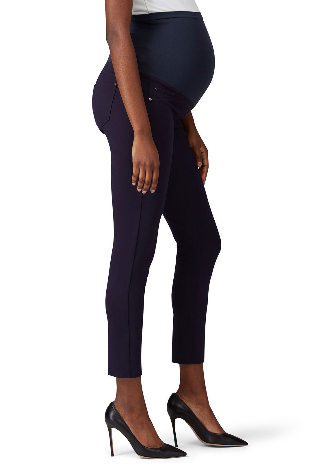 Blue Skinny Ponte Maternity Pants by A Pea in the Pod 1