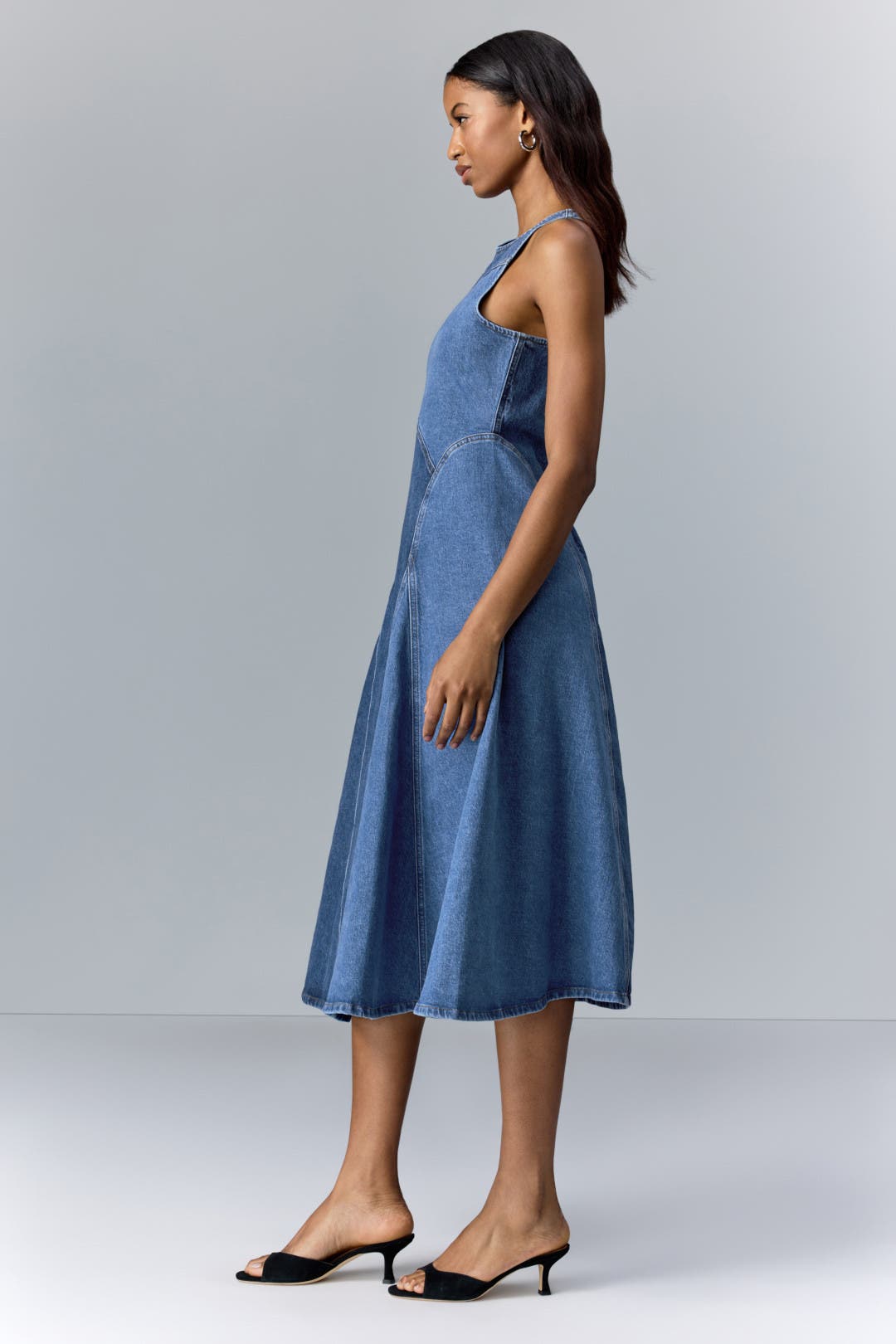 Wilder Denim Midi Dress by Reiss | Rent the Runway