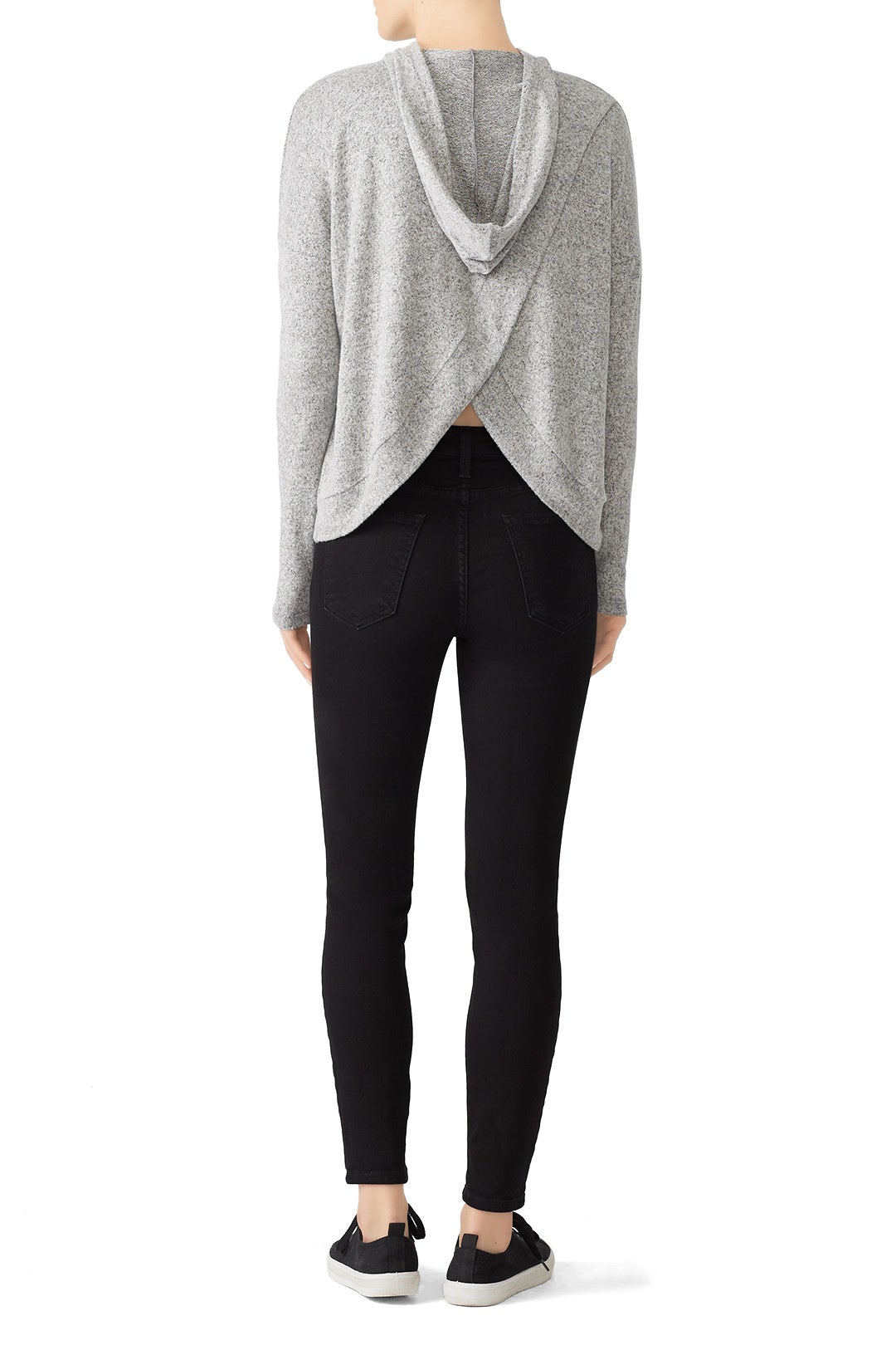 Grey Cross Back Hoodie by Slate & Willow 1