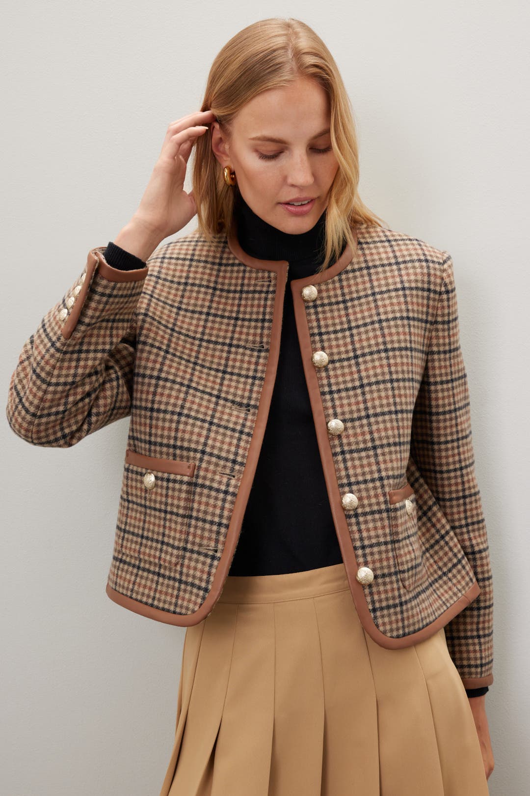 ★Dunst★ VOLUME TWEED JACKET BROWN_UDJA3C206W2 Classic Brown Tweed Jacket by DUNST | Rent the Runway