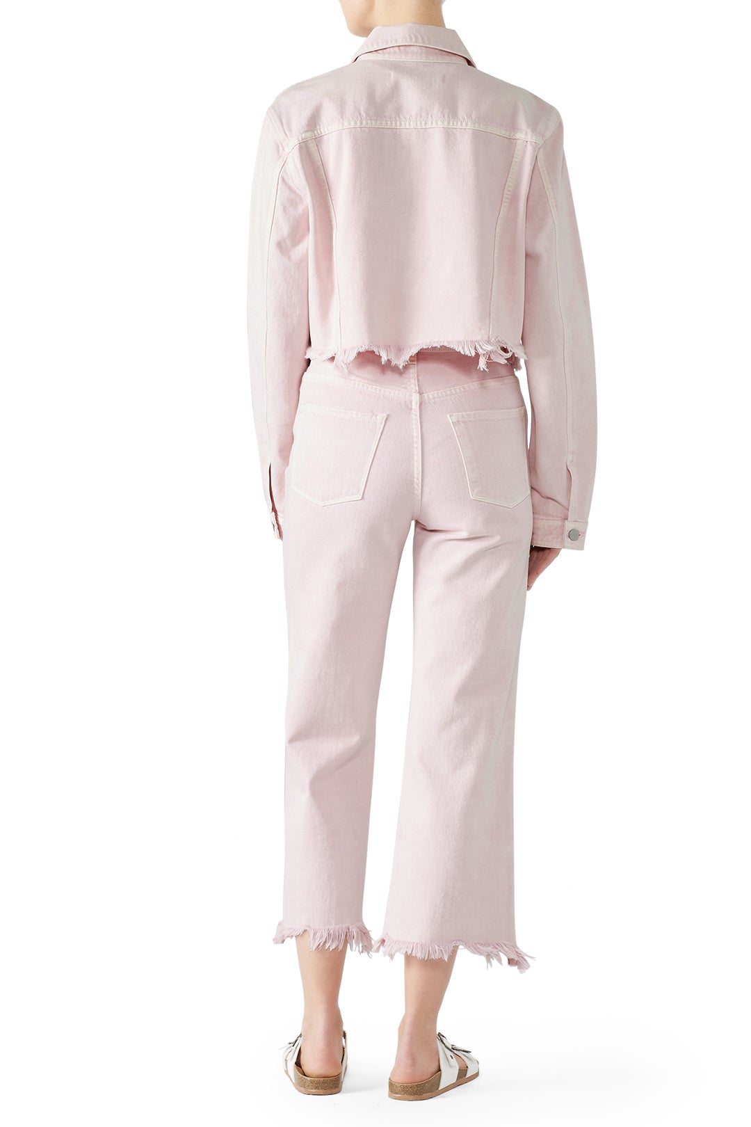 Pink Cropped Cyra Denim Jacket by J BRAND 1