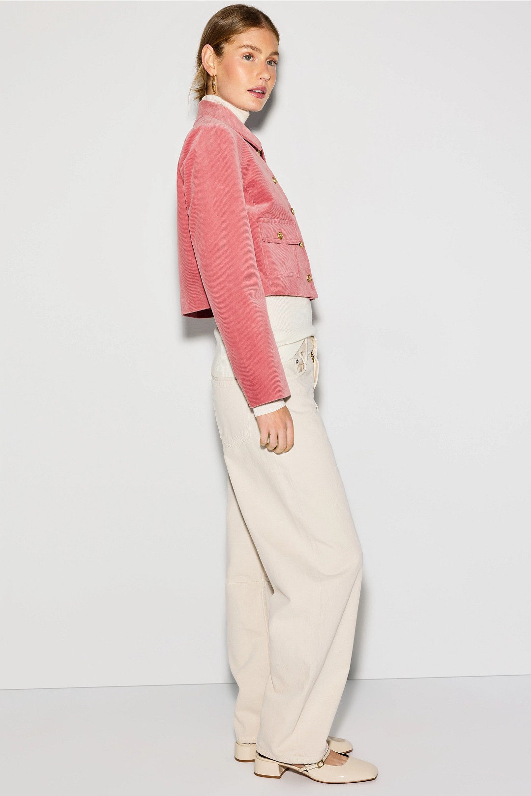 Aylin Pink Corduroy Jacket by LoveShackFancy 1