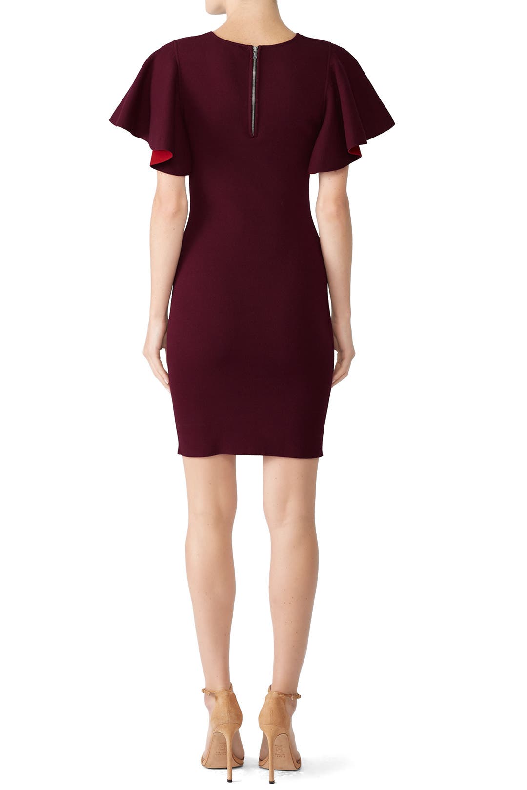 Contrast Knit Flutter Dress by Milly | Rent the Runway