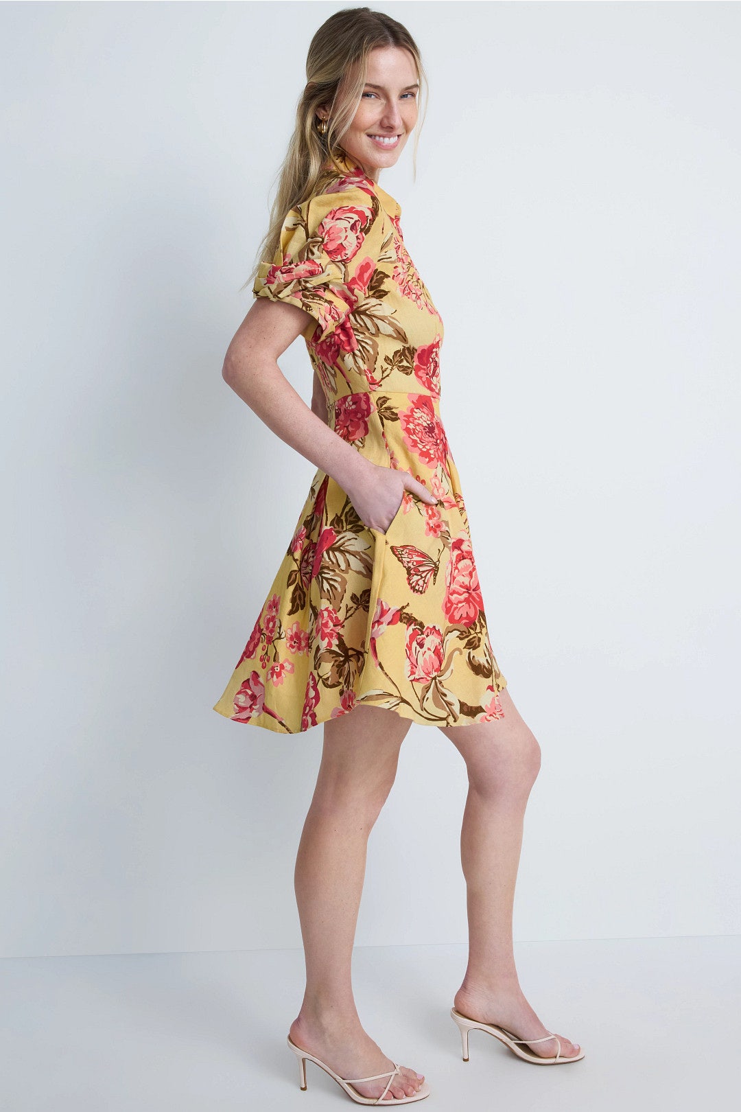 Stina Twist Sleeve Flared Mini Dress by Ted Baker London | Rent the Runway