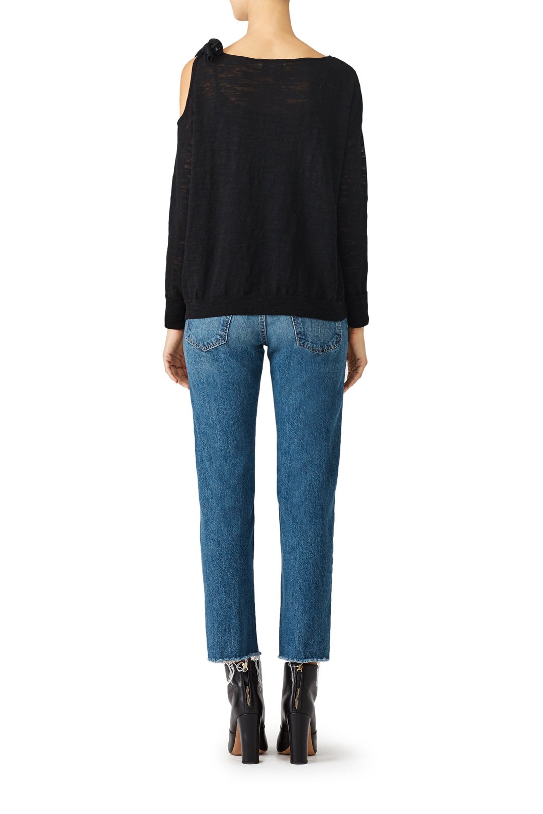 Tie Shoulder Sweater by White + Warren 2