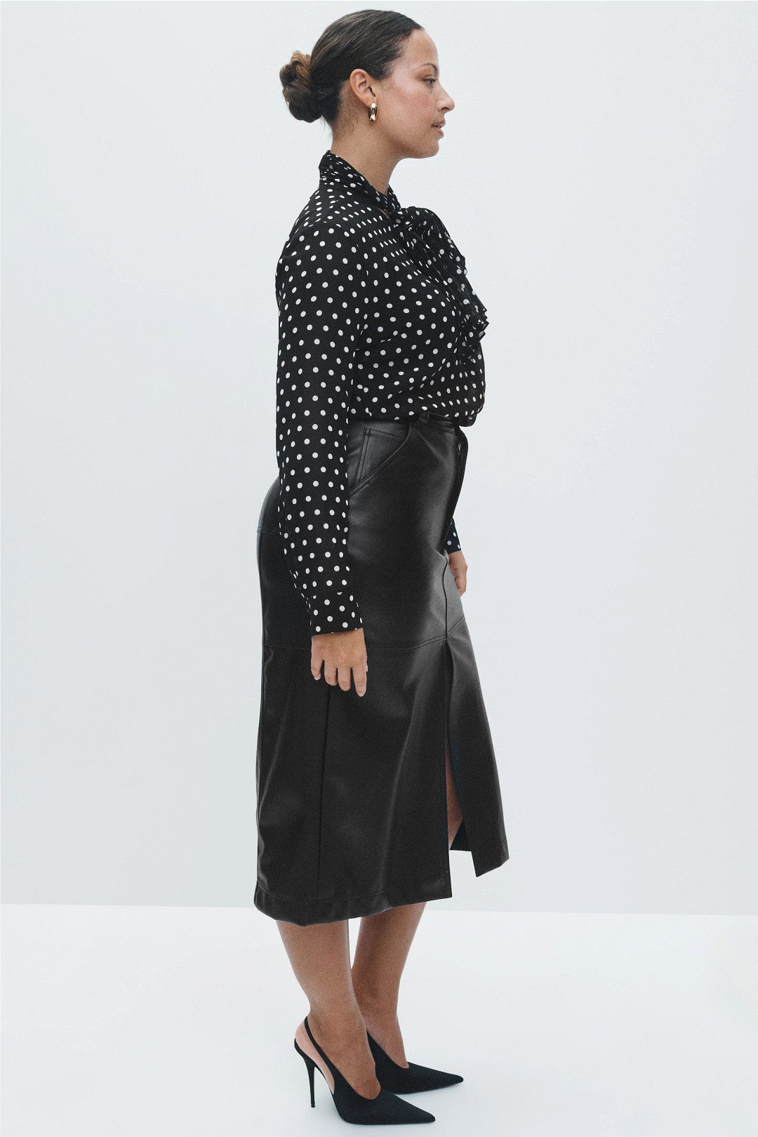 Dot Pleat Bow Blouse by MICHAEL KORS 6