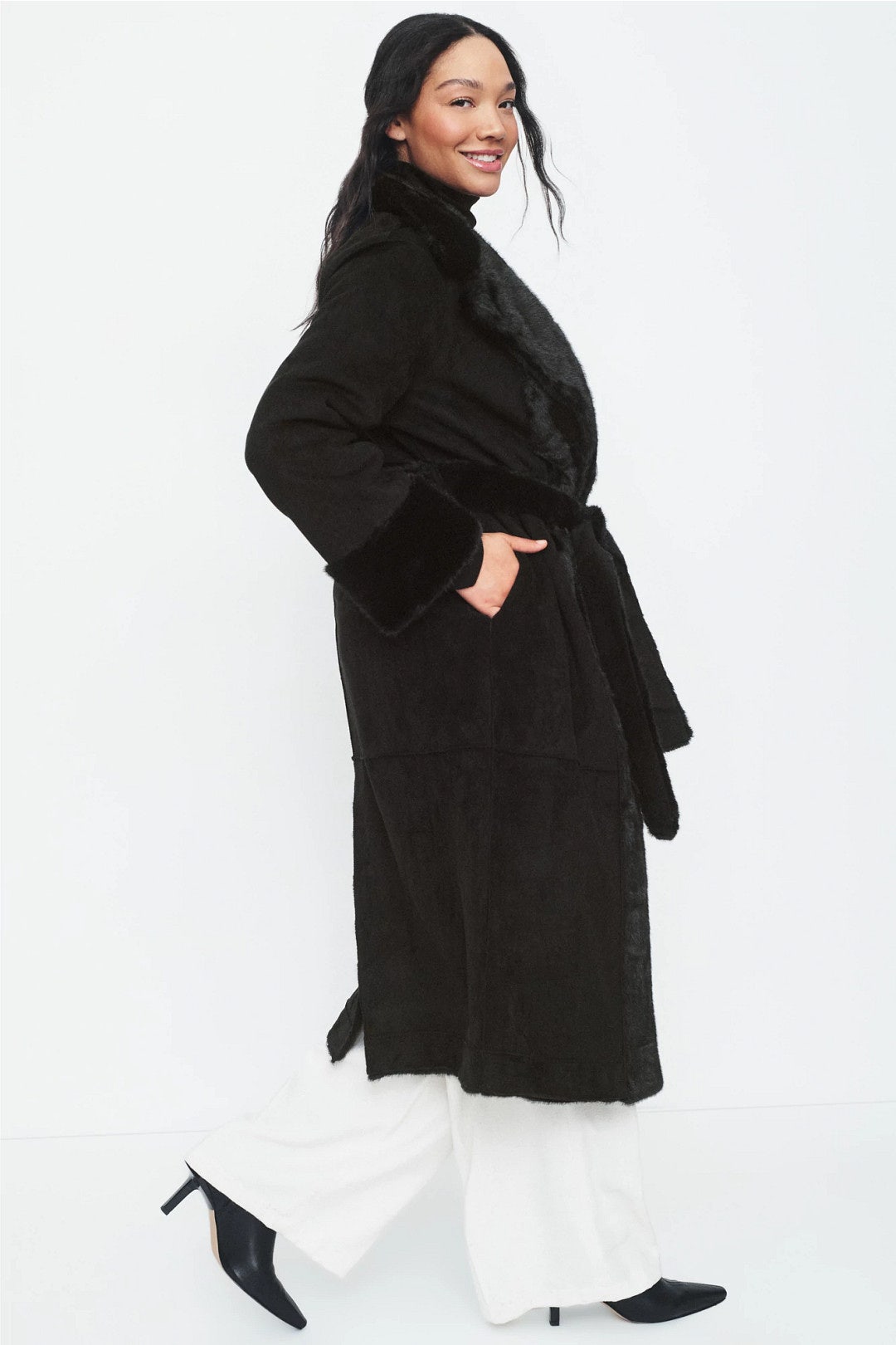 Faux Suede And Fur Coat by Rosetta Getty x RTR 6