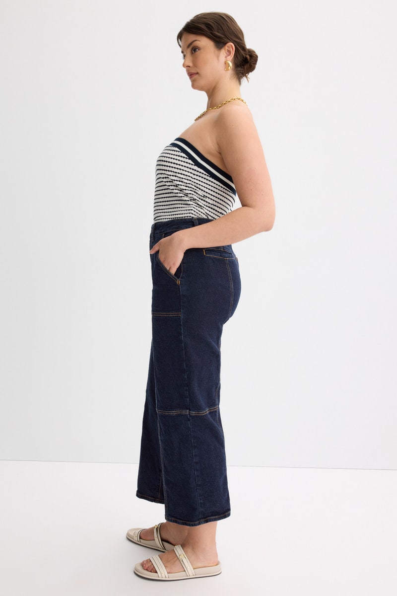 Dark Wash Getty Crop Utility Jeans by Rails - Photo 6