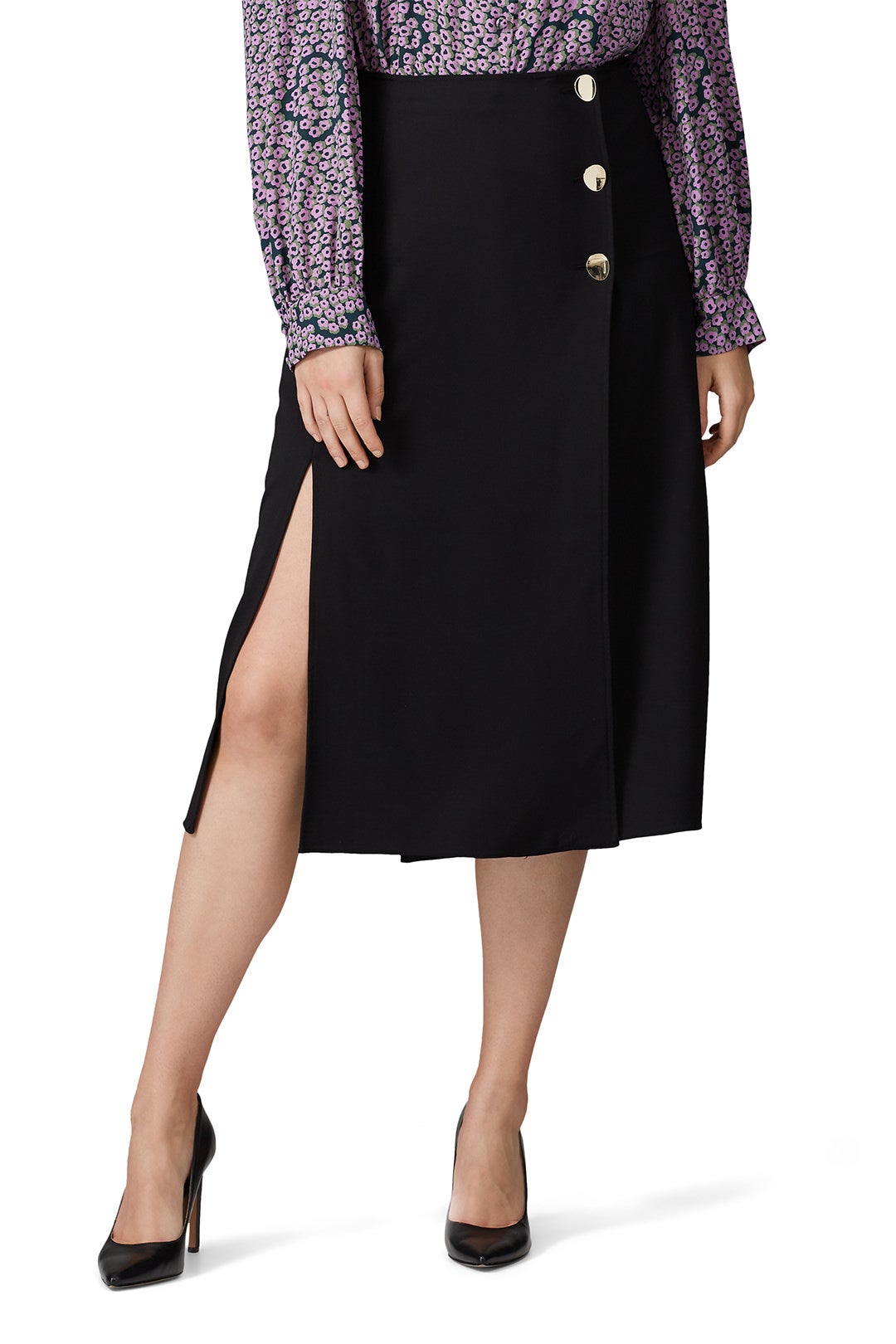 Side Slit Twill Skirt by kate spade new york 6