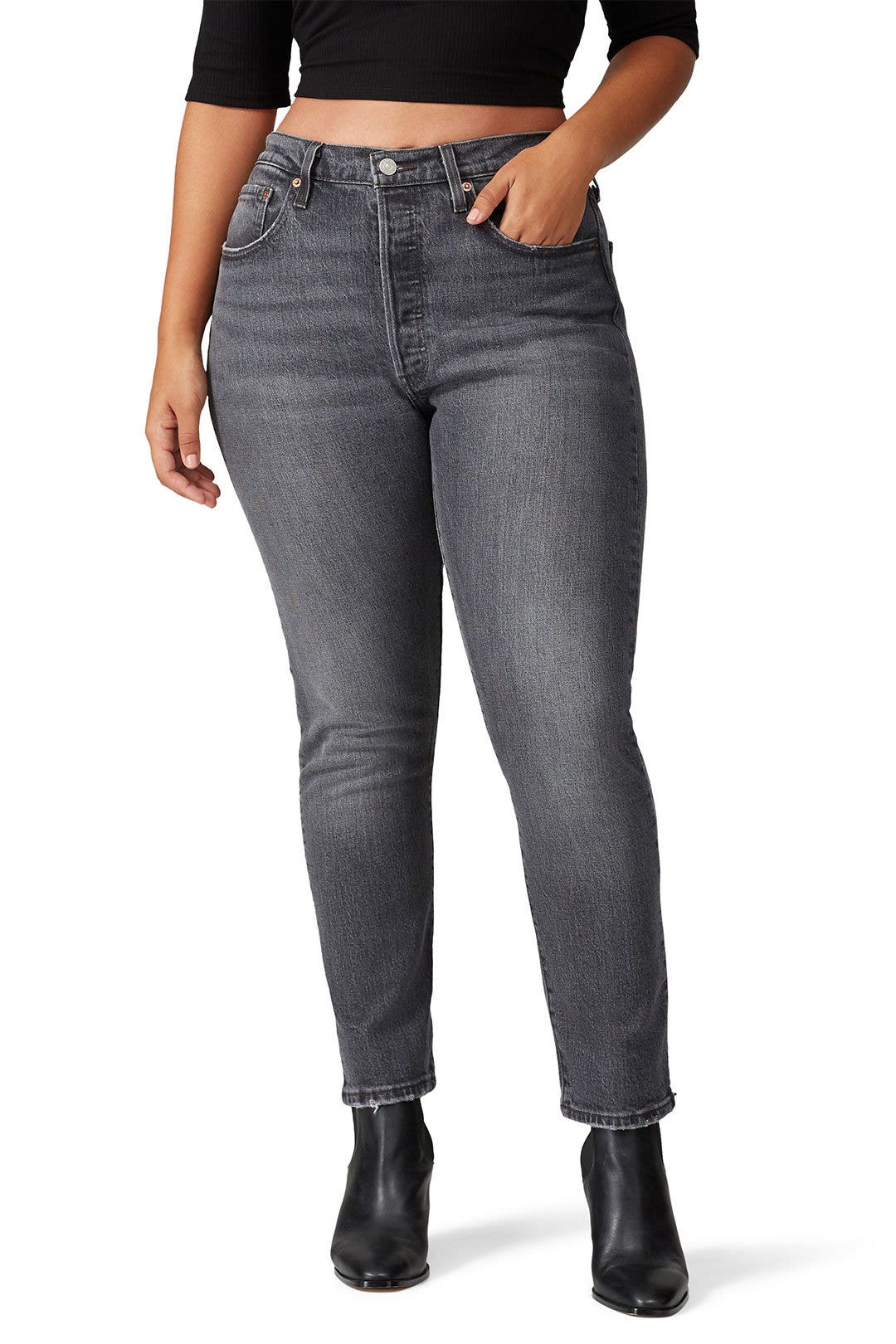 Black 501 Skinny Jeans by Levi's 6