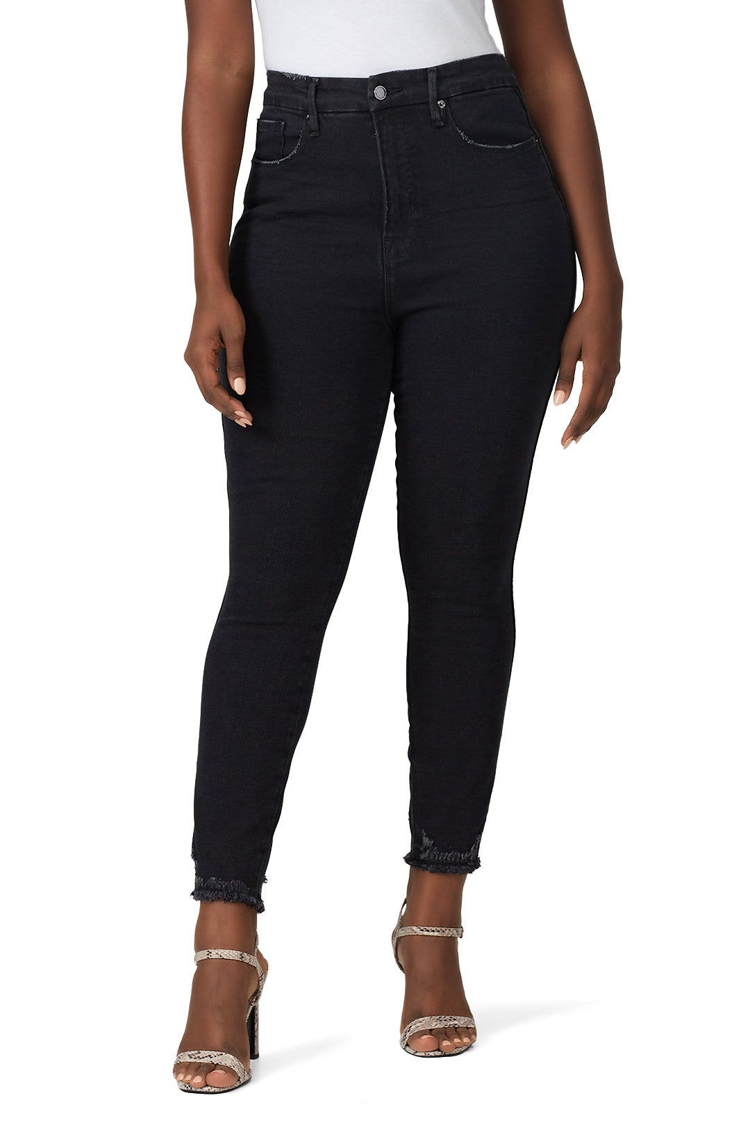 Good Curve Skinny Crop Chewed Hem Jeans by GOOD AMERICAN 5