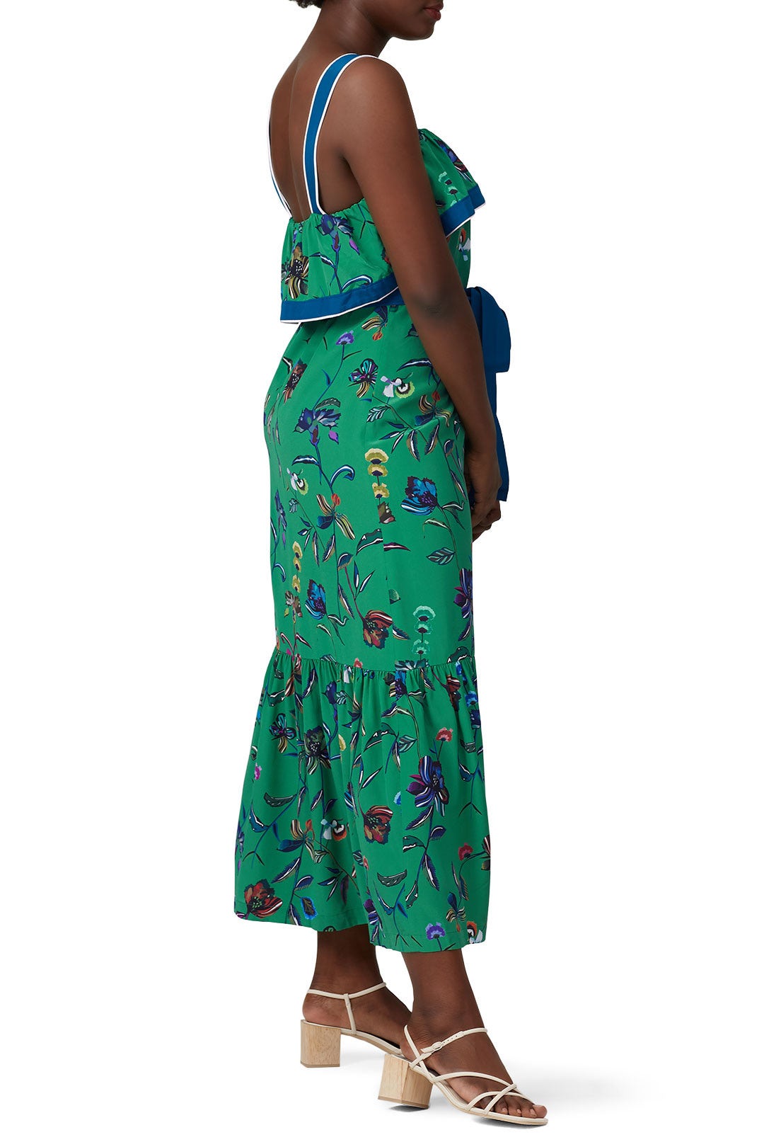 Green Printed Ruffle Cami Dress by Derek Lam 10 Crosby 5